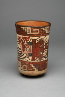 Beaker Depicting a Decapitated Head Wearing an Intricate Headdress, 180 B.C./A.D. 500. Creator: Unknown.