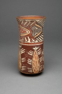Beaker with Plants, Possibly Cacti, and Abstract Figures, 180 B.C./A.D. 500. Creator: Unknown.
