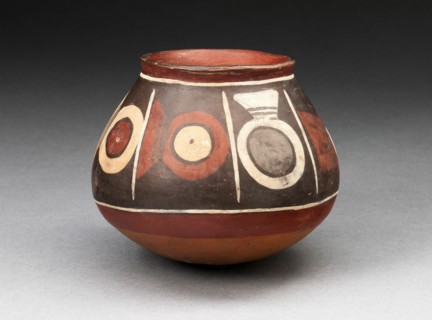 Bowl with a Horizontal Band of Circular Motifs, 180 B.C./A.D. 500. Creator: Unknown.