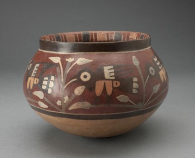 Bowl Depicting Birds and Flowers, 180 B.C./A.D. 500. Creator: Unknown.