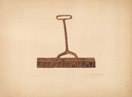 Branding Iron Used for Boxes and Bags, c. 1941. Creator: Ralph Russell.