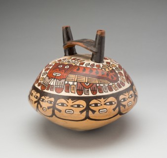 Double-Spouted Vessel Depicting Masked Felines, 180 B.C./A.D. 500. Creator: Unknown.