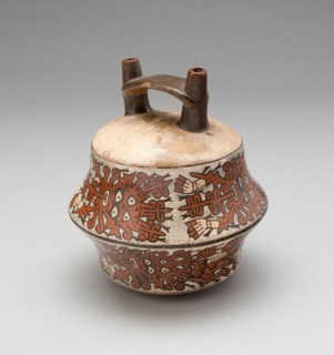 Double-Spouted Vessel Depicting Ritual Masks, 180 B.C./A.D. 500. Creator: Unknown.