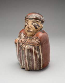 Vessel in the Form of a Seated Figure with Tattooed Arms, 180 B.C./A.D. 500. Creator: Unknown.