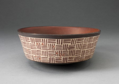 One of a Pair of Bowls with Textile-Like Pattern, 180 B.C./A.D. 500. Creator: Unknown.
