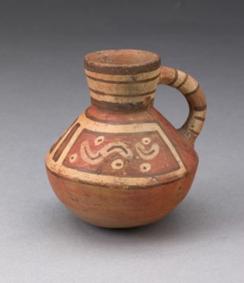 Miniature Handled Bottle with Abstract Motifs, A.D. 600/1000. Creator: Unknown.