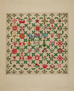 Applique Quilt, 1938. Creator: Suzanne Roy.