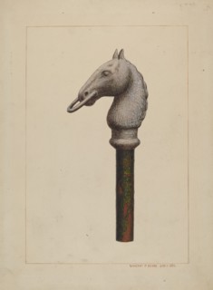 Horse Head Hitching Post, 1935/1942. Creator: Vincent P. Rosel.