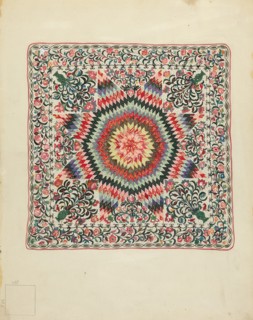 Patchwork and Applique Quilt, 1935/1942. Creator: Irene Schaefer.