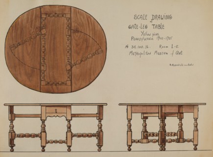 Gate-leg Table, c. 1936. Creator: M. Rosenshield-von-Paulin.