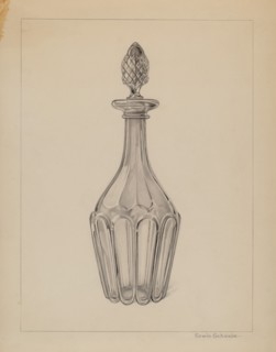 Glass Wine Decanter, c. 1937. Creator: Erwin Schwabe.