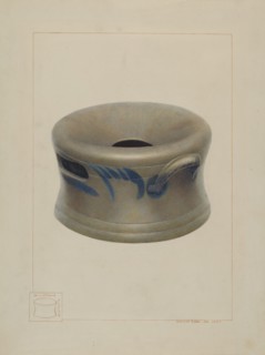 Crockery Cuspidor, c. 1938. Creator: Vincent P. Rosel.