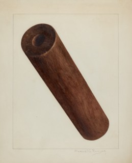 Printing Press Roller, c. 1938. Creator: Manuel G. Runyan.