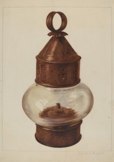 Street Hanging Lamp, c. 1938. Creator: Manuel G. Runyan.
