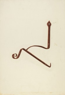 Iron Bracket from Zoar Tavern, c. 1938. Creator: Ralph Russell.