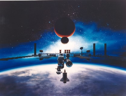 Artist's Conception of Space Station Freedom, 1991. Creator: Alan Chinchar.