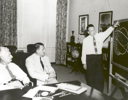 Orbital Trajectories Presentation, Huntsville, Alabama, USA, June 28, 1958.  Creator: NASA.