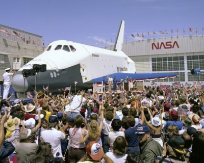 President Reagan at STS-4 landing, California, USA, 1982.  Creator: NASA.