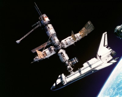 Atlantis Docked to Mir, 1995. Creator: NASA.