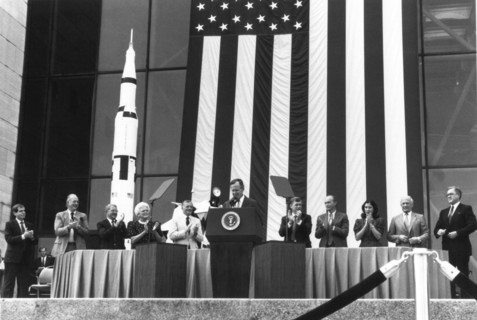 President George Bush and Apollo 11 Astronauts, Washington D.C., USA, 1989. Creator: NASA.