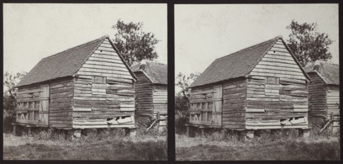Timber barn on brick stilts, Sussex, 1913. Creator: Walter Edward Zehetmayr.