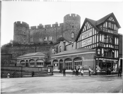 Morris's Cafe, Castle Gates, Shrewsbury, Shropshire, 1933. Creator: London Midland and Scottish Railway.