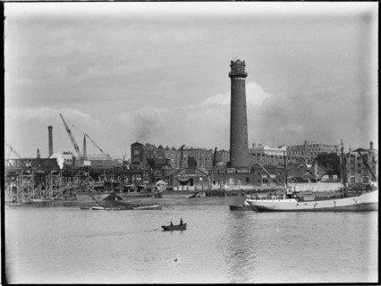 Shot Tower and Lead Works, Belvedere Road, Lambeth, Greater London Authority, 1936. Creator: Charles William  Prickett.