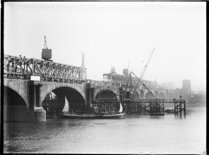 Demolition of Waterloo Bridge, City of Westminster, Greater London Authority, 1936. Creator: Charles William  Prickett.