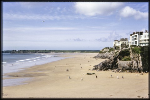 Castle Sands, Tenby, Pembrokeshire, Wales, 1964. Creator: Norman Barnard.