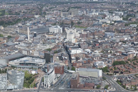 The city centre and environs looking towards the Roman Catholic Cathedral, Liverpool, 2015. Creator: Historic England.