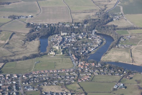Village of Warkworth, situated in a loop of the River Coquet, Northumberland, 2015. Creator: Historic England.