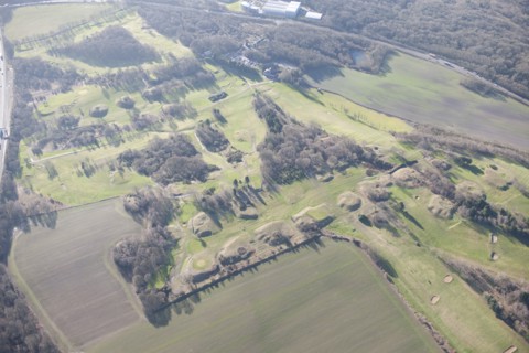 Ironstone mining shaft mounds, Tankersley Park, Barnsley, 2015. Creator: Historic England.
