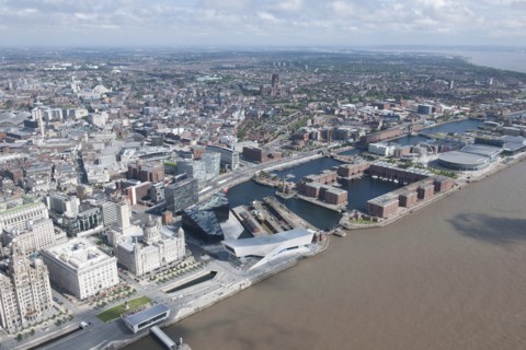 The Royal Albert Dock and environs, looking south east, Liverpool, 2015. Creator: Historic England.