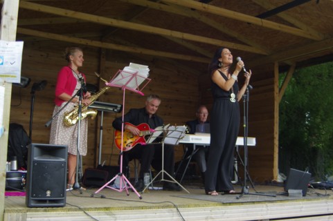 Jo Harrop Quartet, Listening Room Jazz, Three Horseshoes, Knockholt, Kent, July 2021. Creator: Brian O'Connor.