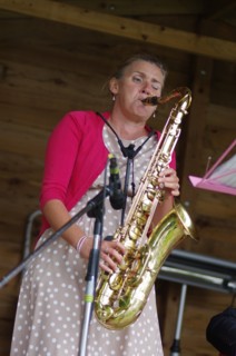 Jo Fooks, Jo Harrop Quartet, Listening Room Jazz, Three Horseshoes, Knockholt, Kent,July 2021. Creator: Brian O'Connor.