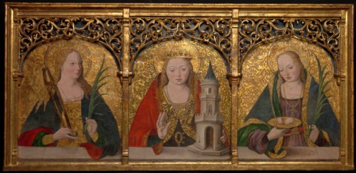 Saints Apollonia, Barbara, and Agatha, 1490/1500. Creator: Master Alejo.
