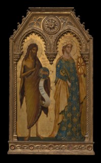 Saints John the Baptist and Catherine of Alexandria, About 1350. Creators: Paolo Veneziano, Workshop of Paolo Veneziano.