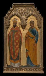 Saints Augustine and Peter, About 1350. Creators: Paolo Veneziano, Workshop of Paolo Veneziano.