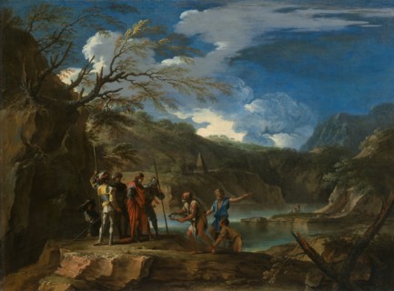Polycrates and the Fisherman, c. 1664. Creator: Salvator Rosa.
