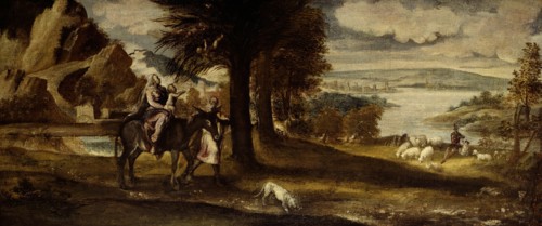 The Flight into Egypt, 1540/50. Creator: Andrea Schiavone.