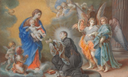 Madonna and Child Appearing to Saint Louis Gonzaga, c. 1750. Creator: Veronica Stern.