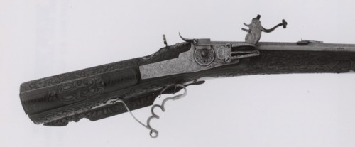 Wheellock Sporting Rifle, Augsburg, c. 1600/25. Creator: Johan Bichler.