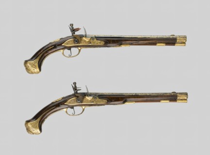 Pair of Flintlock Holster Pistols, Liège, c. 1700/10. Creator: Unknown.