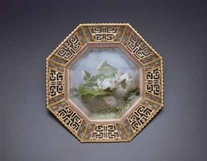 Plate with Water Lilies, East Stoke, c. 1885. Creator: Copeland Porcelain Factory.