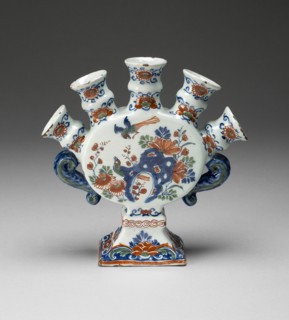 Flower Vase (one of a pair), Delft, c. 1700/22. Creator: De Griekesche A.