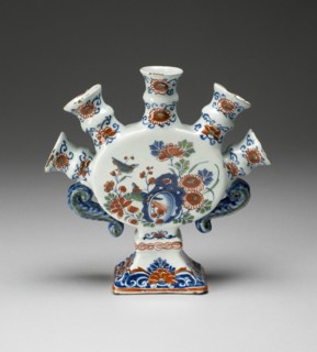 Flower Vase (one of a pair), Delft, c. 1700/22. Creator: De Griekesche A.