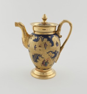 Teapot, Paris, c. 1820. Creator: Denuelle Porcelain Manufactory.