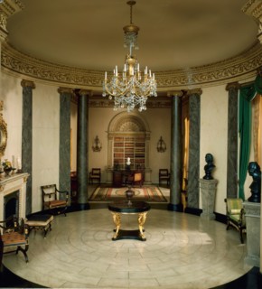 E-13: English Rotunda and Library of the Regency Period, 1810-20, United States, c. 1937. Creator: Narcissa Niblack Thorne.