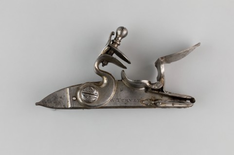 Flintlock of a Gun, Europe, 1740. Creator: William Turvey.