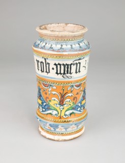 Apothecary Jar (Albarello), Siena, c. 1510/20. Creator: Unknown.